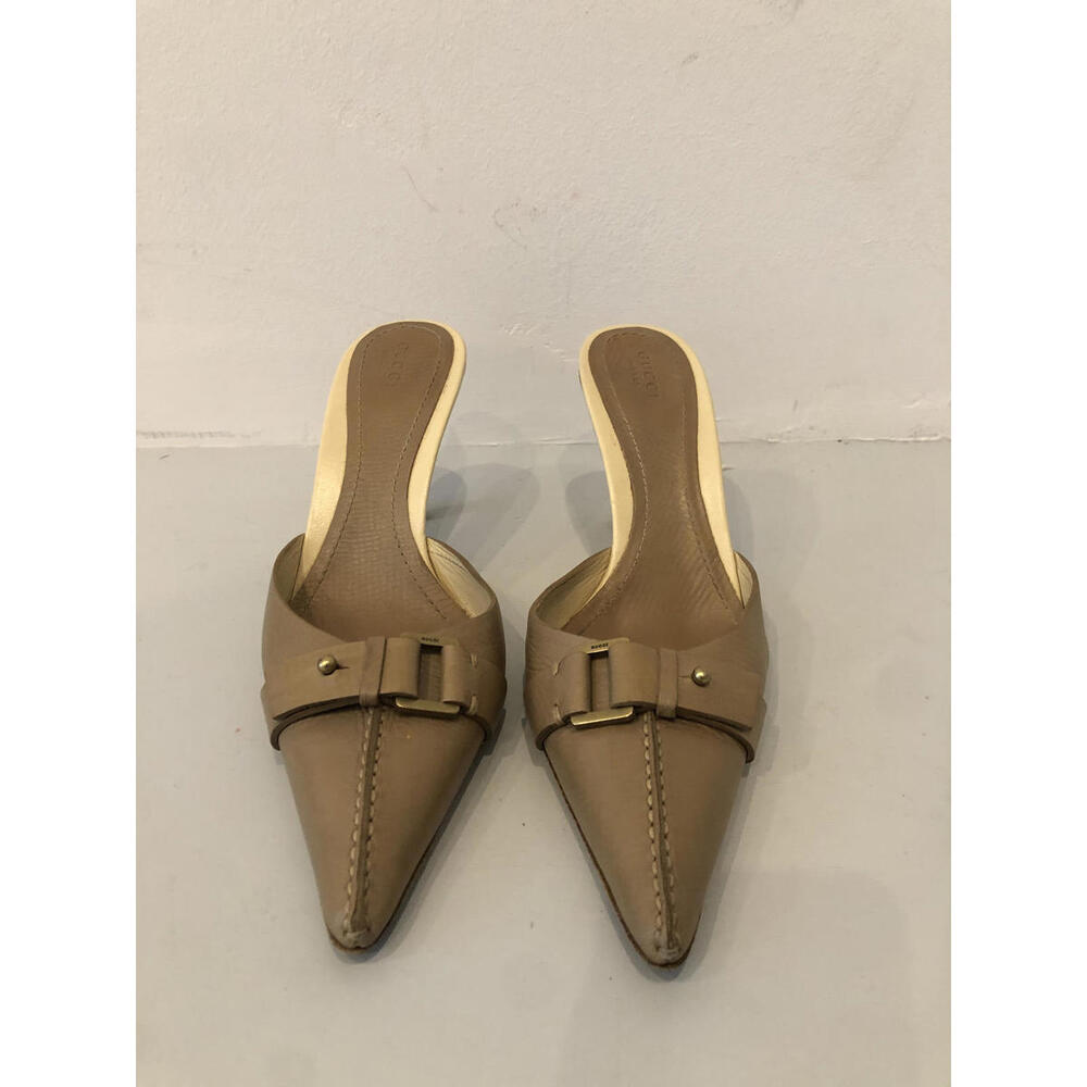 Elegant Tan Slingback Heels with Buckle Detail